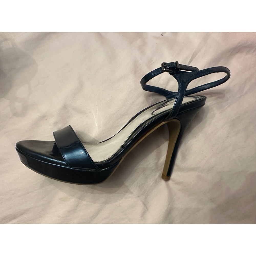 Gianni Bini Platinum Collection Navy Blue Patent Platform Ankle Strap Heels 8M